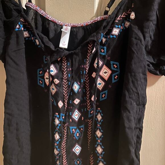 Black and multi coloured blouse - Picture 3 of 4